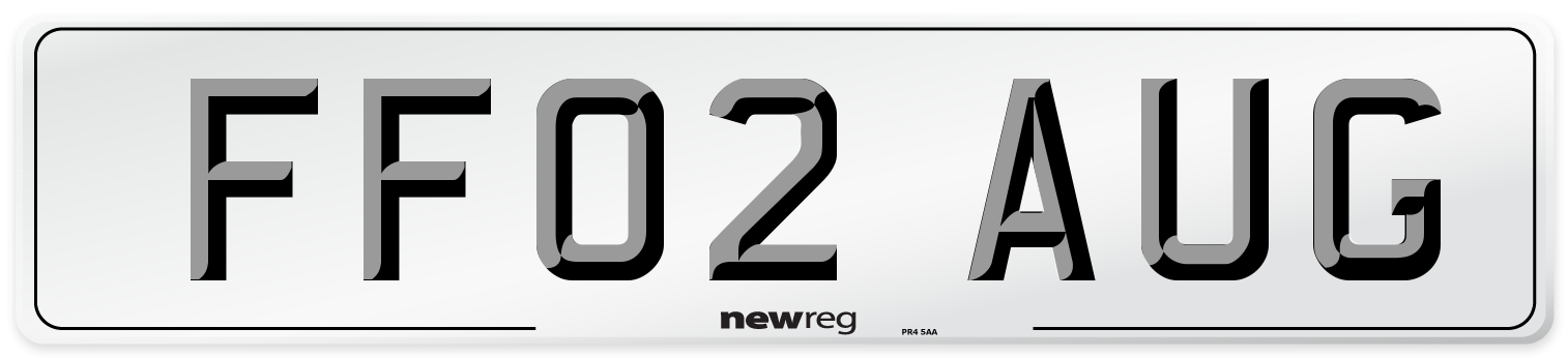FF02 AUG Number Plate from New Reg